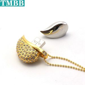 BiNFUL USB flash drive Gouden Liefde Minnaar Ketting U disk 4 GB 8 GB 16 GB 32G 64G creatieve persoonlijkheid flash drive memory stick