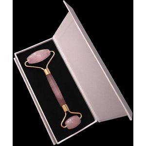 Rose Quartz Gezicht Jade Roller Set Verbeteren Donkere Kringen Gezondheidszorg Afslanken Schoonheid Hals Dunne Natuurlijke Massage Ontspanning Tool