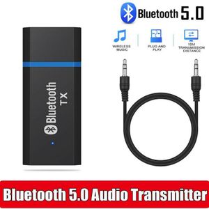 Mini Auto Muziek Bluetooth Transmit 3.5Mm Aux Stereo Draadloze Adapter Usb Bluetooth 5.0 Zender Ontvanger Tv Speaker Oortelefoon
