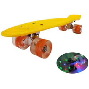 22 Inch Skate Board Knipperlicht Mini Cruiser Skateboard Plastic Longboard Vierwiel Skateboard Banana Board Voor Meisje Jongen