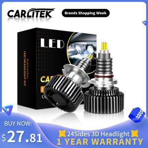 Carlitek 18000LM H11 Led Lamp 24 Kanten 50W H7 12V Auto Light 72 Stuks Csp Chips H8 9005 9006 HB4 HB3 Led Auto Koplamp H7 Led Lamp