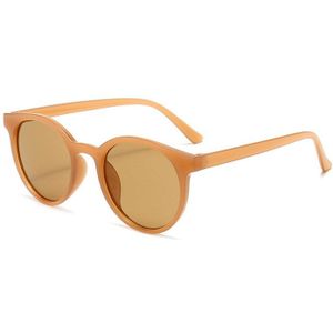 Heisking Retro Kleine Ronde Frame Zonnebril Trend Melk Thee Kleur Uv Bescherming Eye Kleine Glazen Oculos De Sol