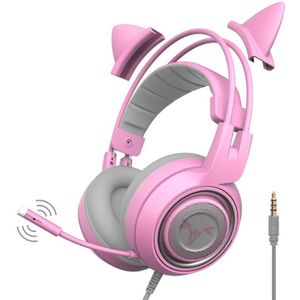 Somic G951s Roze Meisje Kat Oor Gaming Hoofdtelefoon 3.5Mm Plug Leuke Headset Voor Pc Xbox Een PS4 Telefoon Pad meisje Kids Gaming Headset