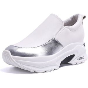 lui schoenen een pedaal casual schoenen wit platform schoenen vrouwen Sneakers Platform Ademende Hoogte Toenemende Schoenen Z12-22