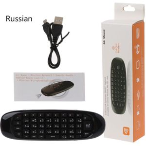 Russisch Engels C120 Fly Air Mouse 2.4G Mini Draadloze Toetsenbord Oplaadbare Afstandsbediening voor PC Android TV Box
