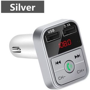 Bluetooth 5.0 Fm-zender Auto Draadloze Adapter Mic Audio Receiver Auto MP3 Speler 2.1A Dual Usb Fast Car Charger Accessoires