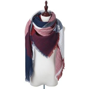 Evrfelan Plaid Driehoek Winter Vrouwen Sjaal Soft Warm Breien Sjaal Sjaals Vrouwelijke Big Size Casual Shawl Wrap Meisjes Bufanda