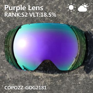 Copozz Magnetische Lenzen Voor Skibril GOG-2181 Lens Anti-Fog UV400 Sferische Sneeuw Ski Bril Snowboard Goggles (Lens alleen)