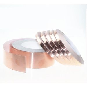 1 Roll 30 Meter Enkelzijdig Geleidende Koperfolie Tape Strip Adhesive Emi Afscherming Warmte Weerstaan Tape Hoge Temperatuur Tape
