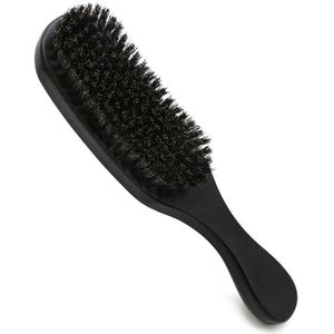 CestoMen 100% Varkenshaar Golf Borstel Houten Gebogen Handvat Hoofdhuid Massage Haar Baard Kam Professionele Wave Curve Borstel Voor Mannen