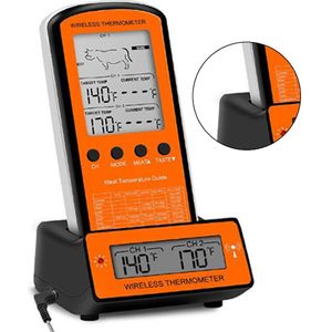 MOSEKO Draadloze Backlight Digitale BBQ Thermometer Voor Koken Vlees Voedsel Keuken Oven Thermometer met Sonde 2 Temperatuur Alarm