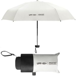 Mini Paraplu Anti UV Paraplu Opvouwbare Paraplu Portable Kleine Paraplu Mannen Zwarte Coating Zonnescherm UPF 50