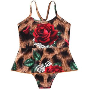 0-4Y Baby Peuter Kids Meisjes Tankini Bikini Retro Print Badpak Strand Zomer Mouwloze Een Stuk Badpak Verkoop