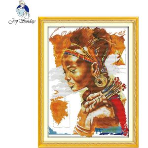 Joy sunday figuur stijl de afrikaanse vrouw cross stitch steken maattabel patroon kits borduren schilderen voor hand maken craft