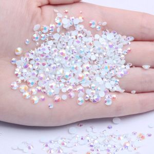 Hars Steentjes Wit Ab 2-6Mm Ronde Plaksteen Niet Hotfix Diamanten Applicaties Voor Craft Stof Trouwjurken