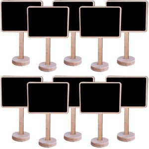 10 stuks Kleine Blackboard Mini Houten Message Board Teken Krijtborden Insert Label Prijskaartje Bloem Tuinieren Ornament