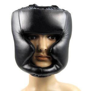 Zwart Hoofddeksels Hoofdbeschermer Training Helm Kick Boxing Bescherming Gear