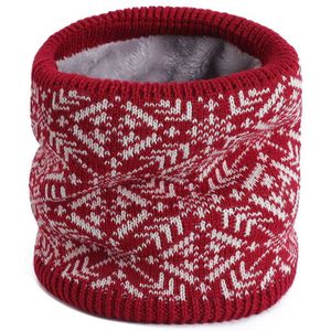 Gebreide Sjaal Vrouwen Zwart Rood Winter Warme Sjaal Ring Loop Mannelijke Vrouwelijke Ronde Kragen Outdoor Bont Sjaals