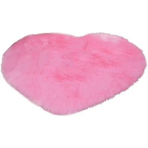 Hartvormige Pluizige Tapijt Wasbare Decoratieve Zachte Faux Fur Floor Mat Harige Tapijt Karpetten Voor Thuis Slaapkamer Decor