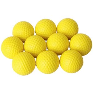 10Pcs Geel Zachte Elastische Indoor Practice Pu Golfbal