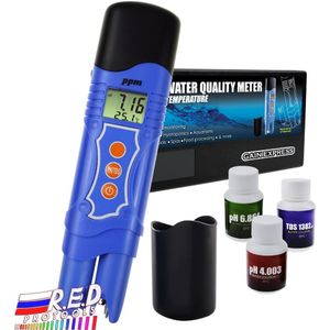 3-in-1 pH/TDS/Temperatuur Meter Combo Water Quality Tester Digitale Pen-Type met ATC 0.00 ~ 14.00pH 0 ~ 1999 mg/L (ppm) zwembad, Spa