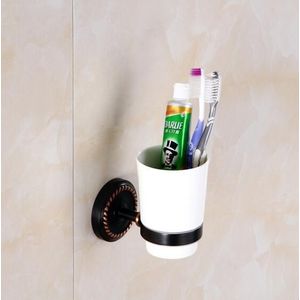 Cup &amp; Tumbler Houders Antieke Messing Tandenborstel Dubbele Bekerhouder Muur Badkamer Accessoires Tumbler Rack 9142 K