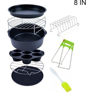 9 Stks/set 6/7/8 Inch Lucht Friteuse Accessoires Keuken Pizza Lade Grill Toast Rack