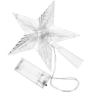 Kerst Lichtgevende Ornament Batterij Type Kerstboom Vijfpuntige Ster Topper