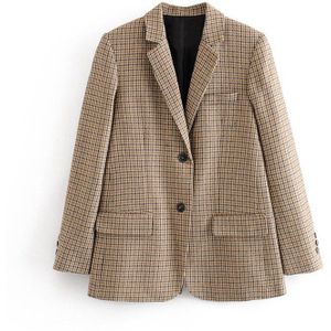 Vrouwen Plaid Tweed Rokken Pak Lente Lange Mouw Houndstooth Office Blazer Jacket & Rok 2 Stuks Sets Vrouwen suits