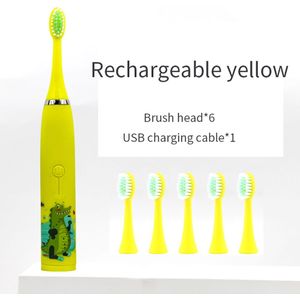 Sonic Kinderen Elektrische Tandenborstel Kids 3 Tot 12 Jaar Oude Schoonmaken Zorg Orale Bacteriën 6 Opzetborstels Usb opladen