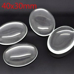 5 Stuks Rushed Decoratief Glas Ballen Clear Ovale Cabochon Glass Dome Tegel Seal 40X30Mm Voor Foto Craft sieraden Maken