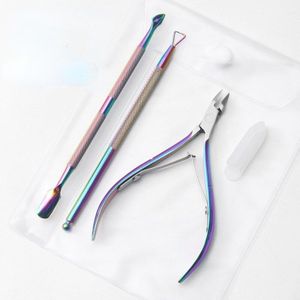 2/3/4/5Pcs Double-Ended Rvs Cuticle Pusher Dode Huid Push Remover Voor pedicure Manicure Nail Art Cleaner Care Tools