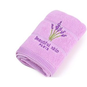 34x75 cm Lavendel Grote Badhanddoek Mode Katoen Serviette De Bain Borduren Home Camping Douche Handdoeken Badkamer