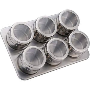 6/9Pcs Rvs Magnetische Kruidenrek Met Verstelbare Metalen Stand Organizer Holding Kruiden Gedroogde Kruiden Keuken Gereedschap