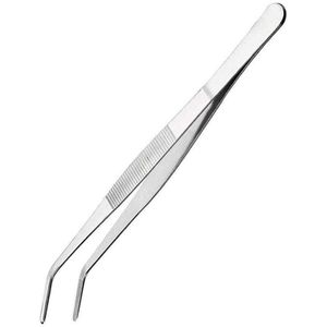 Roestvrij Stalen Precisie Keuken Culinaire Tweezer Tang Lange Pincet Metalen Tang Chef Pincet