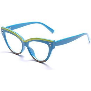 Mode Brillen Vrouwen TR90 Anti Blauw Computer Brillen Oversized Blauw Licht Blokkeren Punk Ronde Optische Brilmonturen