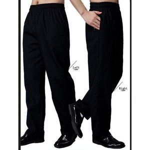 Chef Uniform Restaurant Broek Keuken Broek Chef Broek Zwarte Elastische Taille Bodems Food Service Broek Heren Werkkleding