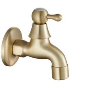 Goud borstel Messing koude kraan Gouden Kraan Enkel Koud Mop Zwembad kraan Goud Wasmachine tap Koper Driehoek Klep Balkon mop Nozzle