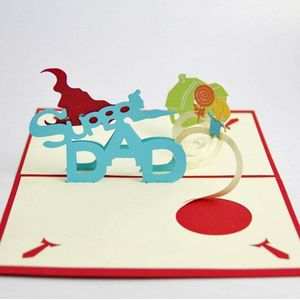 De super dad card/3D kirigami card/handgemaakte wenskaarten voor mannen