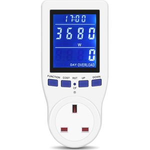 8 modi LCD Display Elektriciteit Usage Monitor Power Meter UK Plug Home Energy Watt Volt Ampere Wattage KWH Verbruik Analyzer