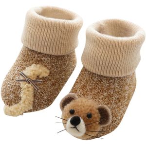 Peuter Kinderen Voet Sokken Winter Warm Peuter Kids baby Jongens Meisjes Cartoon 3D Dier Anti-Slip Gebreide Warme Sokken носки детские