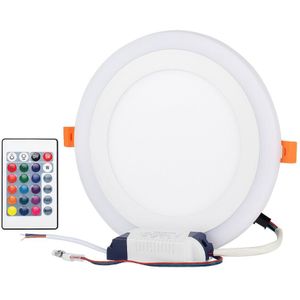 Ronde LED Panel RGB + Afstandsbediening Led panel licht 3 w/6 w/12 w/18 w Verzonken LED Plafondlamp RGB Panel licht AC85-265V + Driver