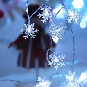 10/20/40 Fairy Guirlande Geleid Sneeuwvlok Lichtslingers Waterdicht Voor Kerstboom Wedding Thuis Indoor Decoratie Batterij Aangedreven