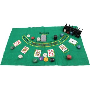 Lgfm - 200 Baccarat Chips Onderhandelen Poker Chips Set - Blackjack Tafel Doek-Blinds-Dealer - Poker Kaarten-Met