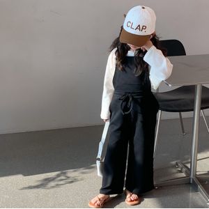 Meisjes Jumpsuit Kinderen Zomer Casual Mode Bretels Wijde Broek Koreaanse Tiener Meisje Katoenen Overalls