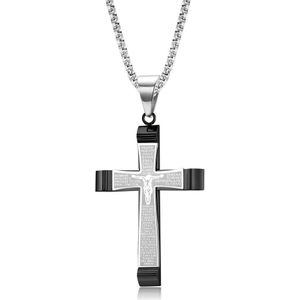 Christian Passie Bijbel Jezus Kettingen Cross Hanger Rvs Ketting Link Religieuze Mannen Vader Jongen Sieraden