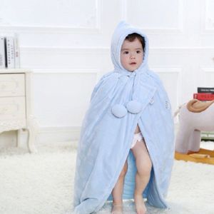 Hooyi Baby Jassen Meisje Smocks Bovenkleding Fluwelen Fleece Mantel Mantel Kinderen Poncho Cape Jongens Bovenkleding Pasgeboren Deken Badjas