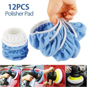 12pcs Car waxing and polishing Disc 5-6 inches Microfiber Bonnet Car Polisher Pad Car Waxing Applicator Polishing Accessories