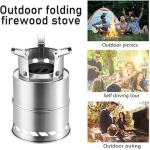 4 # Draagbare Camping Wandelen Kachel Heater Outdoor Barbecue Rek Verwijderbare Picknick Fornuis Apparatuur Mini Barbecue