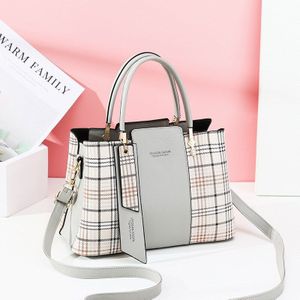 Handtassen Stijl Plaid Mode Stiksels Handtas Grote Capaciteit Alle-Match Brons Schouder/Crossbody Tas